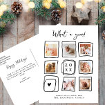 Multi Photo Doodle Lijsten Wat een jaar Kerst Feestdagenkaart<br><div class="desc">Dit leuke briefkaart met meerdere foto's in de stijl van een kerstvakantie in de review is ideaal voor iedereen die een geweldig jaar vooruit wil wensen voor zijn familie en vrienden terwijl hij de beste momenten van het afgelopen jaar laat zien. Het moderne ontwerp heeft een minimalistische stijl en beschikt...</div>