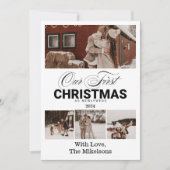 Multi Photo Eerste kerst als Passen getrouwd Feestdagenkaart (Voorkant)