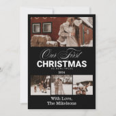 Multi Photo Eerste kerst als Passen getrouwd Feestdagenkaart (Voorkant)