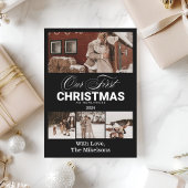 Multi Photo Eerste kerst als Passen getrouwd Feestdagenkaart