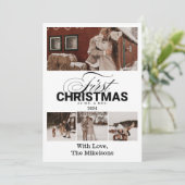 Multi Photo Eerste Kerstdag als Mr & Mrs. Feestdagenkaart (Staand voorkant)