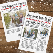 Multi Photo Funny Merry Kerstmis North Pole News Feestdagenkaart