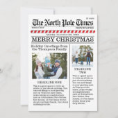 Multi Photo Funny Merry Kerstmis North Pole News Feestdagenkaart (Voorkant)