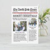 Multi Photo Funny Merry Kerstmis North Pole News Feestdagenkaart (Staand voorkant)