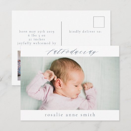 Multi-Photo Geboorteaankondiging Post Kaart (Voorkant / Achterkant)
