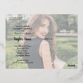 Multi Photo Graduation Party Folie Uitnodiging Briefkaart (Achterkant)