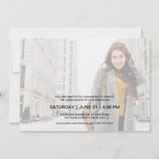 Multi Photo Graduation Party Kaart (Achterkant)