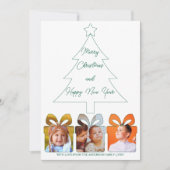 Multi Photo Green Unique Modern Merry Christmas Feestdagenkaart (Voorkant)