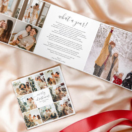 Multi Photo Kalligrafie Vrolijk Kerstwit Drieluik Wenskaart