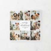 Multi Photo Kalligrafie Vrolijk Kerstwit Drieluik Wenskaart (Cover)