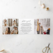 Multi Photo Kalligrafie Vrolijk Kerstwit Drieluik Wenskaart (Binnen)