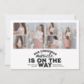 Multi Photo Kerstmis Zwangerschapsaankondiging Feestdagenkaart (Voorkant)