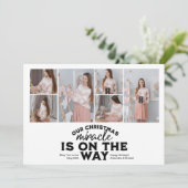 Multi Photo Kerstmis Zwangerschapsaankondiging Feestdagenkaart (Staand voorkant)