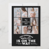 Multi Photo Kerstmis Zwangerschapsaankondiging Feestdagenkaart (Voorkant)