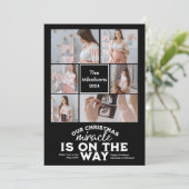 Multi Photo Kerstmis Zwangerschapsaankondiging Feestdagenkaart (Staand voorkant)