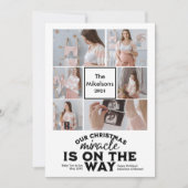 Multi Photo Kerstmis Zwangerschapsaankondiging Feestdagenkaart (Voorkant)