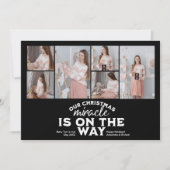 Multi Photo Kerstmis Zwangerschapsaankondiging Feestdagenkaart (Voorkant)