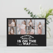 Multi Photo Kerstmis Zwangerschapsaankondiging Feestdagenkaart (Staand voorkant)