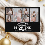 Multi Photo Kerstmis Zwangerschapsaankondiging Feestdagenkaart<br><div class="desc">Vier uw vreugdevolle nieuws met onze Multi Photo Christmas zwangerschapsaankondiging Kaart. Deze feestelijke kaart beschikt over meerdere fotoslots, zodat u een reeks gekoesterde momenten kunt delen en uw opwindende nieuws in stijl kunt benadrukken. Het ontwerp bevat elementen met kerstthema's zoals ornamenten, sneeuwvlokken of vakantiegangers, waardoor een warme en feestelijke sfeer...</div>