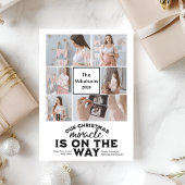 Multi Photo Kerstmis Zwangerschapsaankondiging Feestdagenkaart