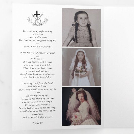 Multi Photo Memorial Sympathy Funeral Programme Drieluik Programma (Binnenzijde eerst)