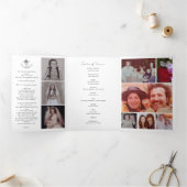 Multi Photo Memorial Sympathy Funeral Programme Drieluik Programma (Binnen)