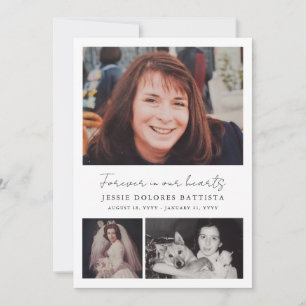 Multi Photo Memorial Sympathy Funeral Programme Kaart