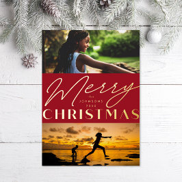 Multi Photo Merry kerstFolie Holiday Kaart