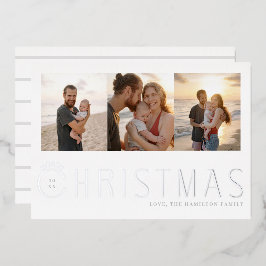 Multi-Photo Merry Kerstkaart Folie Feestdagenkaart