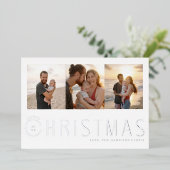 Multi-Photo Merry Kerstkaart Folie Feestdagenkaart (Staand Voorkant)