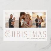 Multi-Photo Merry Kerstkaart Folie Feestdagenkaart (Voorkant)