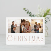 Multi-Photo Merry Kerstkaart Folie Feestdagenkaart (Staand Voorkant)