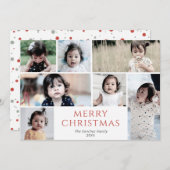 Multi Photo Merry Kerstmis Feestdagenkaart (Voorkant / Achterkant)