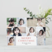 Multi Photo Merry Kerstmis Feestdagenkaart (Staand voorkant)