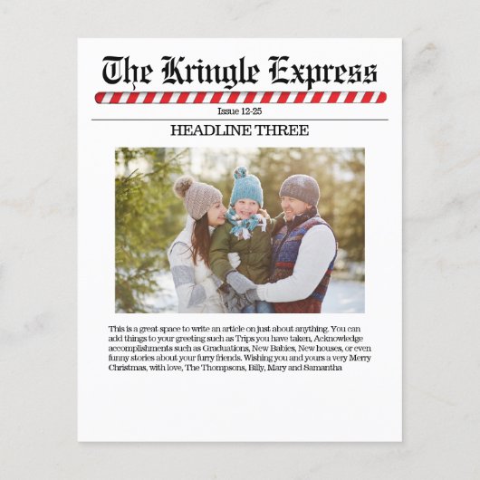 Multi-Photo Merry Kerstmis, North Pole Paper (Achterkant)