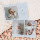 Multi Photo Minimalist Blue Birth Aankondiging