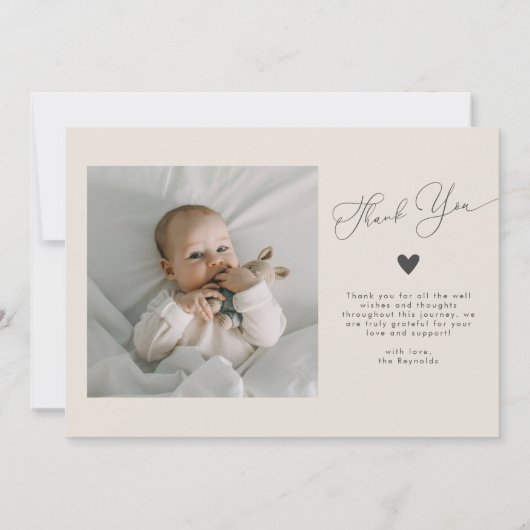 Multi Photo Minimalist Cream Geboorteaankondiging Aankondiging (Achterkant)