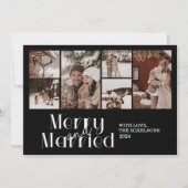 Multi Photo Minimalist Vrolijk en getrouwd Feestdagenkaart (Voorkant)