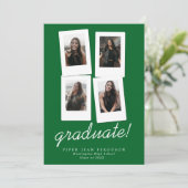 Multi Photo Modern Snapshots Afstuderen Aankondiging (Staand voorkant)