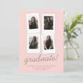 Multi Photo Modern Snapshots Afstuderen Aankondiging (Staand voorkant)