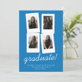 Multi Photo Modern Snapshots Afstuderen Aankondiging (Staand voorkant)