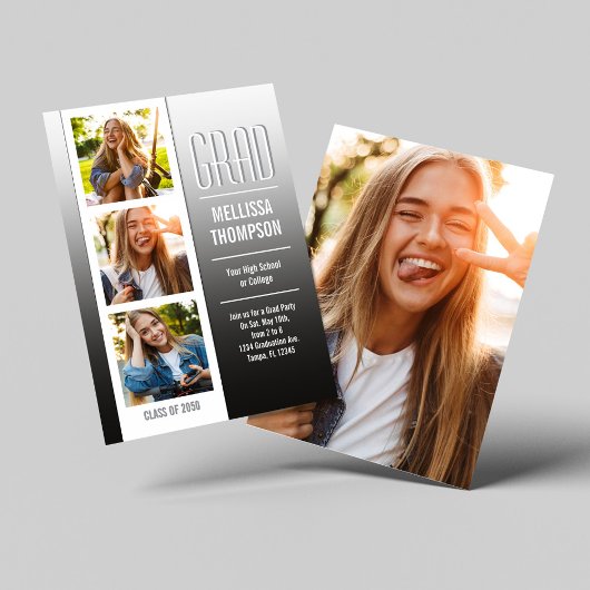 Multi Photo Moderne Afstudeerfeest Kaart