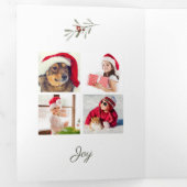 Multi-Photo Moderne kerstgrens Drieluik Wenskaart (Binnenzijde eerst)