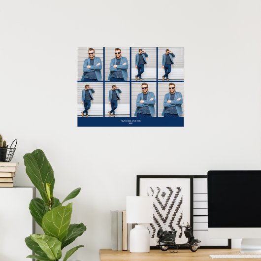 Multi Photo Navy Blue Poster (Thuiskantoor)