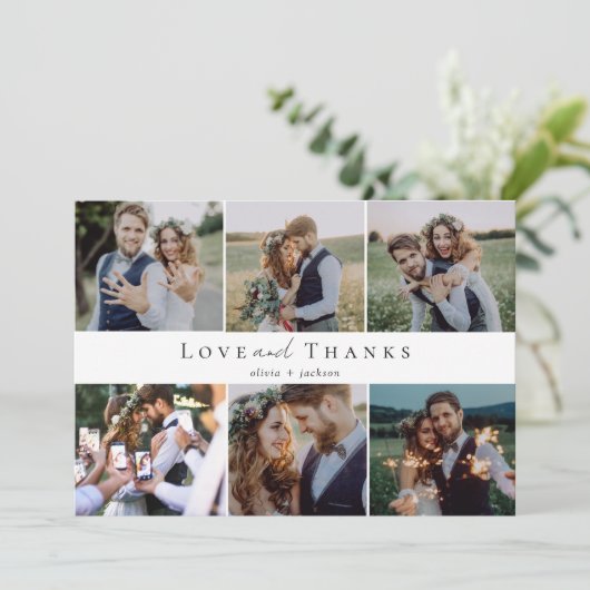 Multi Photo Script Liefde en Bedankt Trouwfoto (Staand voorkant)