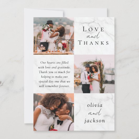 Multi Photo Script Liefde en Bedankt Trouwfoto (Voorkant)