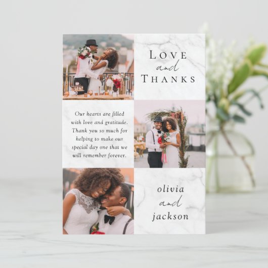 Multi Photo Script Liefde en Bedankt Trouwfoto (Staand voorkant)