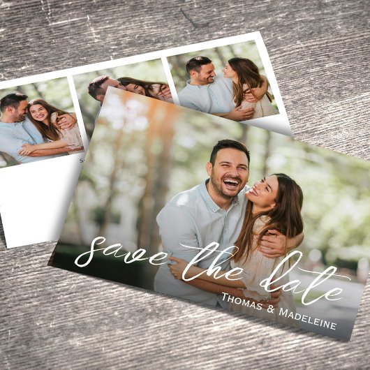 Multi Photo Template Wedding Sla de datum op Kaart