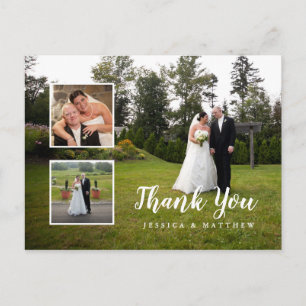 Multi Photo Wedding Collage Hartelijk dank Briefkaart