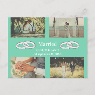 Multi Photo wedding family gift Uitnodiging Briefkaart